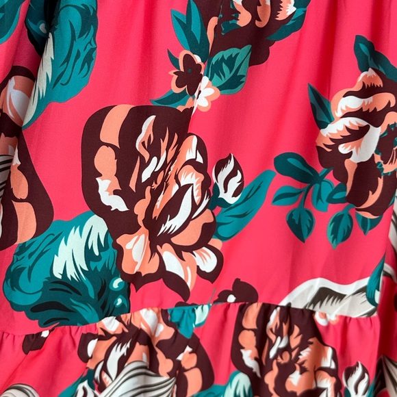 RELISTED * Floral Smocked Bust Tie Straps Floor Length Maxi Dress Women’s Size S - Picture 9 of 10